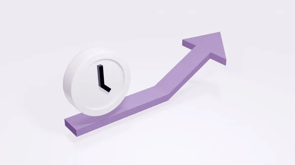 Rendering Concept Van Time Management Een Klok Icoon Een Pijl — Stockfoto