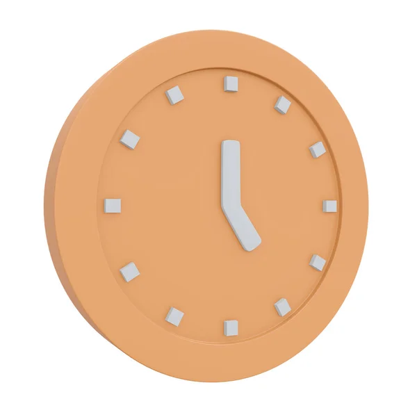 時計のアイコンの3Dレンダリングは 時間の仕事のビジネスの白い概念に隔離された 3Dレンダリングイラスト漫画スタイル — ストック写真