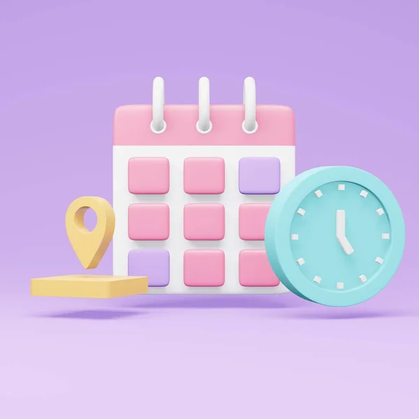 Visualización Los Iconos Del Elemento Agenda Símbolo Ubicación Del Calendario —  Fotos de Stock