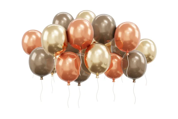 Rendering Concept Van Groep Ballon Luxe Beige Kleur Thema Geïsoleerd — Stockfoto