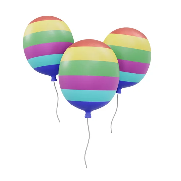 Rendering Regenboog Ballon Pictogram Concept Van Ondersteuning Voor Lgbtq Gemeenschap — Stockfoto
