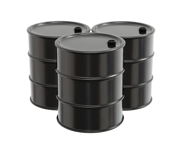 白い背景に隔離された石油油ドラム容器バレルの3Dレンダリング 3Dレンダリングイラスト漫画スタイル — ストック写真