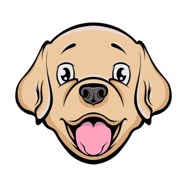 Köpek yavrusunun renkli el çizimi yüzü. Maskot çizimi. Köpek dövmesi sanatı