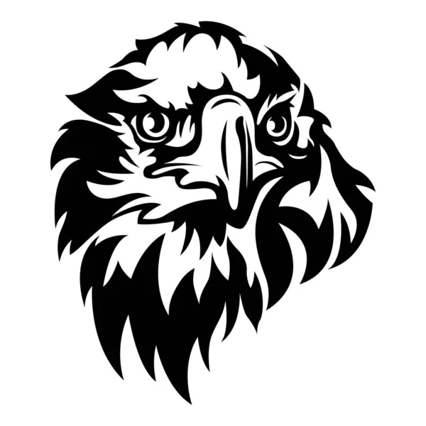 Ręcznie Narysowany Godło Głowy Orła Wektor Maskotki Ilustracja Logo — Wektor stockowy