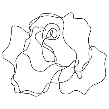 Rose flower outline vector. Set of hand drawn sketches. Line Ink drawing. Eps 10