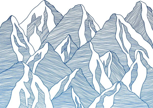 Mountain Futuristic Illustration Vector Background Wavy Lines Nature Sketch Abstract — Stockový vektor