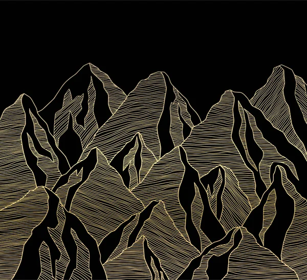 Mountain Futuristic Illustration Vector Background Wavy Lines Nature Sketch Abstract — Vetor de Stock