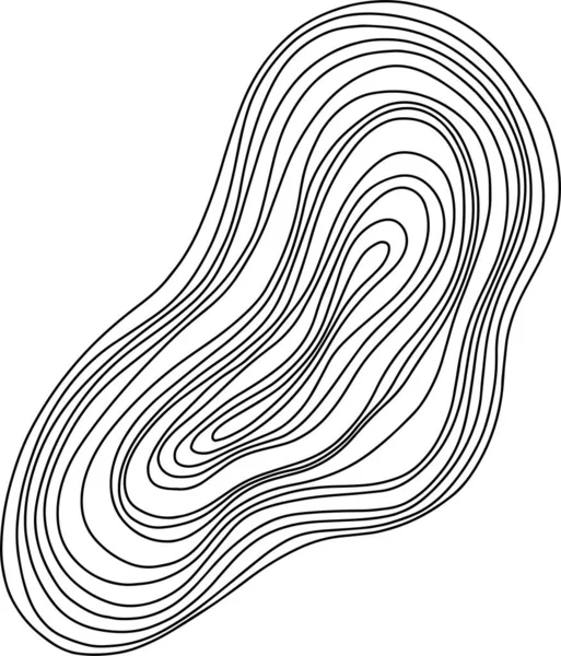 Абстрактные Кольца Деревьев Векторная Топографическая Карта Бесшовный Фон Тонкие Черные — стоковый вектор