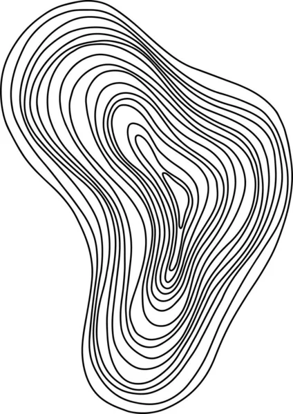 Абстрактные Кольца Деревьев Векторная Топографическая Карта Бесшовный Фон Тонкие Черные — стоковый вектор