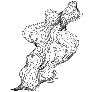 Abstract shape. Hand drawn vector illustration. Ink painting style composition