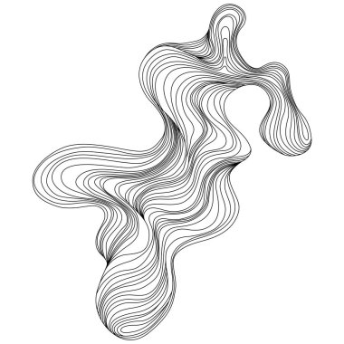 Abstract shape. Hand drawn vector illustration. Ink painting style composition