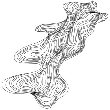 Abstract shape. Hand drawn vector illustration. Ink painting style composition