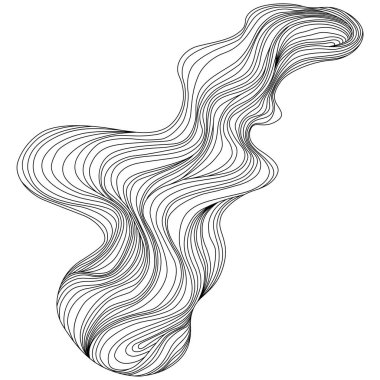 Abstract shape. Hand drawn vector illustration. Ink painting style composition