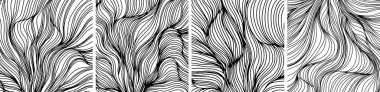 Abstract background. Thin black lines on white. Vector art. Cover layout template.