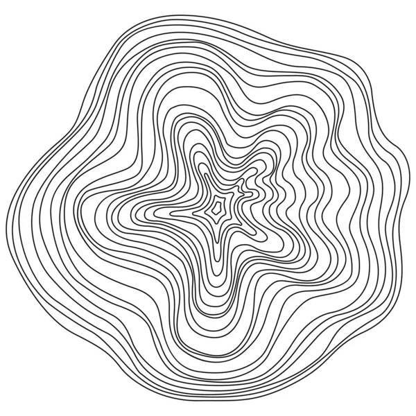 Abstracte Boomringen Vector Topografische Kaart Concept Naadloze Achtergrond Dunne Zwarte — Stockvector