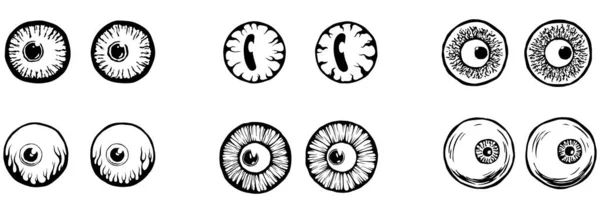 Eyes Illustration Iris Decorative Image Circle Vector Line Sketch — Stockvector