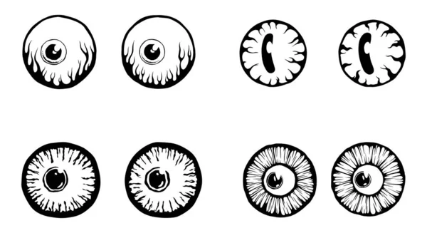 Eyes Illustration Iris Decorative Image Circle Vector Line Sketch — Archivo Imágenes Vectoriales