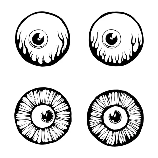 Eyes Illustration Iris Decorative Image Circle Vector Line Sketch — Archivo Imágenes Vectoriales