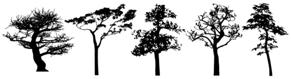Vector Silhouette Trees Isolated Eps — Wektor stockowy