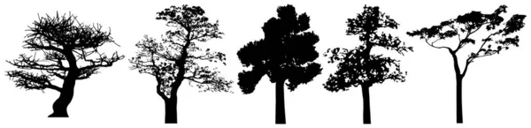 Vector Silhouette Trees Isolated Eps — Vector de stock