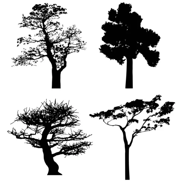 Vector Silhouette Trees Isolated Eps — стоковый вектор