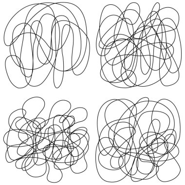 Pencil sketch textures. Hand-drawn doodles set on white. Black vector lines. Abstract drawing illustration elements.