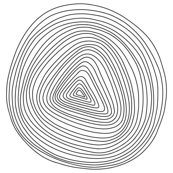 Soyut ağaç halkaları. Vektör topografik harita konsepti. Kusursuz bir geçmişi var. Beyaz üzerine ince siyah çizgiler