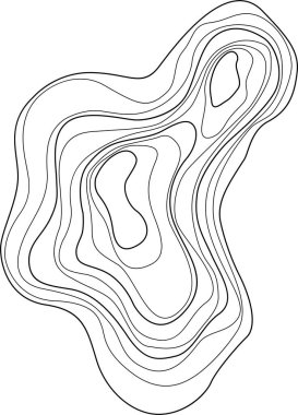 Soyut ağaç halkası. Vektör topografik harita tasarım ögesi. Contour haritası konsepti. İnce dalgalı çizgiler.