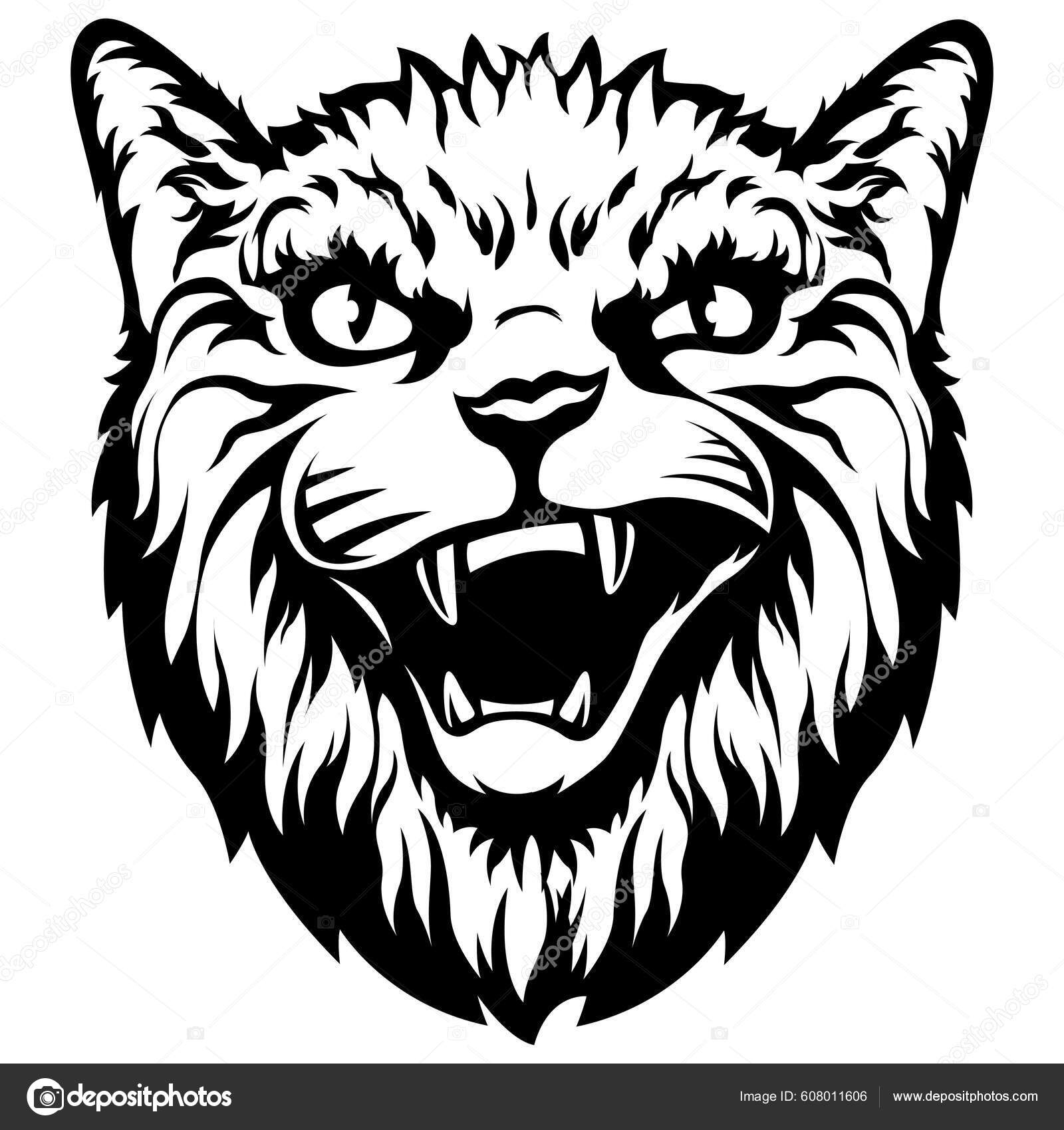 Vettoriale stockGatto Cattivo Illustrazione Isolata Del Vettore Colore Nero  Immagine Sfondo di ©ARTSTOK #608011606, image size:1600x1700