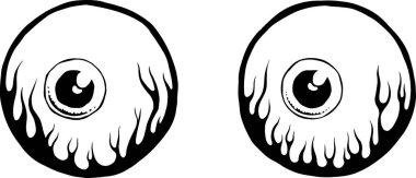 Eyes illustration. Iris decorative image. Circle vector line sketch.