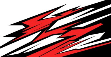 Yan vücut grafiği çıkartması. Soyut yarış tasarımı konsepti. Motosiklet, tekne, kamyon, araba, tekne ve daha fazlası için araba çıkartması tasarımı. Vektör 10.