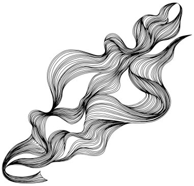 Soyut kompozisyonun siyah beyaz çizimi