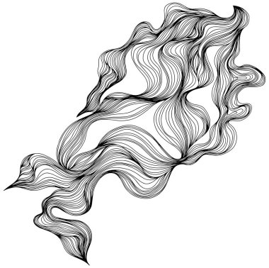 Soyut kompozisyonun siyah beyaz çizimi