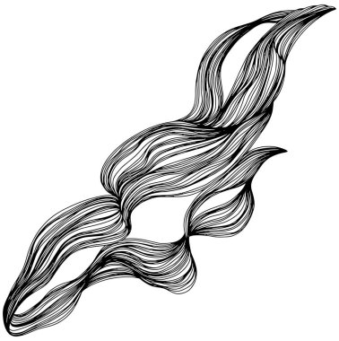 Soyut kompozisyonun siyah beyaz çizimi