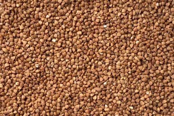 Texture di grano saraceno crudo. Cereali marroni per colazione. Cibo tradizionale russo — Foto Stock