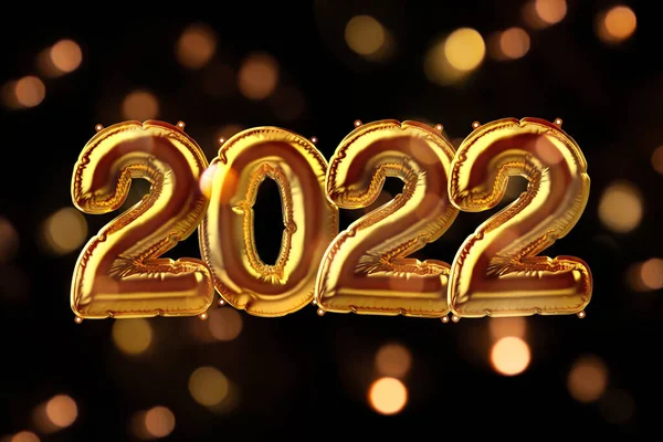 3 Boyutlu Altın Şişirilebilir Folyo Balonları Bokeh ışıkları ile ayarlandı