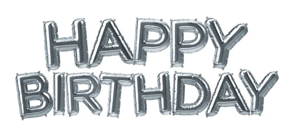 3 boyutlu gümüş şişirilebilir folyo balonları ayarlandı. Ağ ya da kart dekorasyonu için Mutlu Yıllar mektupları