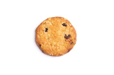 Beyaz arka planda izole edilmiş vanilyalı kurabiye. Yakın çekim görünümü