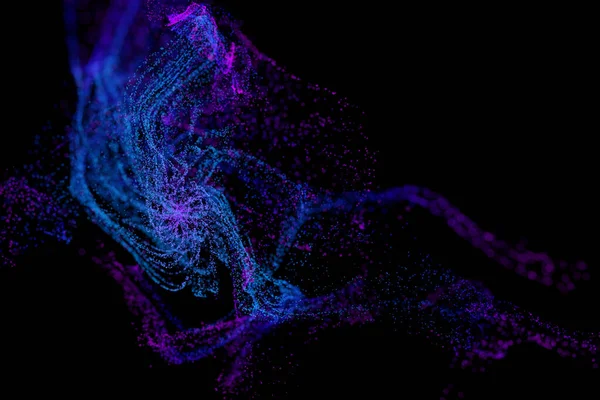3D Render med mange små ultrafiolette og blå partikler – stockfoto