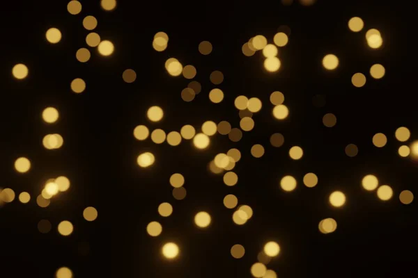 Defocused bokeh lights on black background, an abstract naturally blurred backdrop — Stock Photo, Image