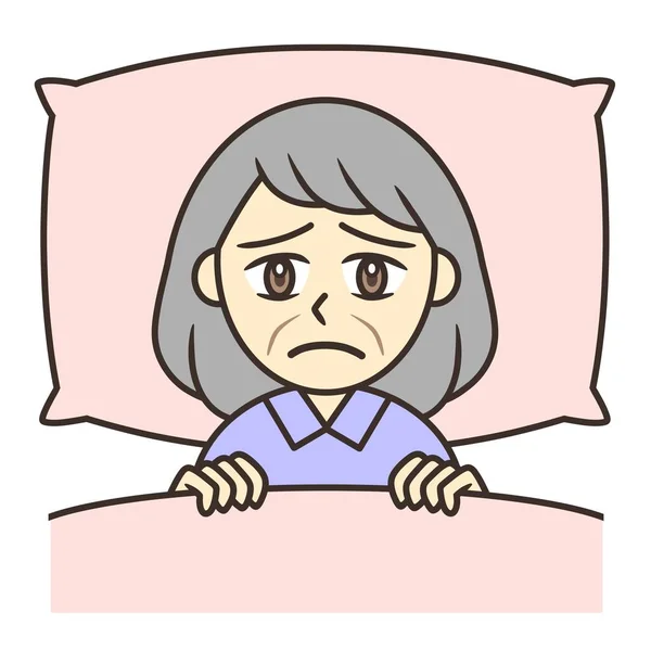 Senior Woman Who Can Sleep Elderly Woman Lying Suffering Sleeplessness — 图库照片