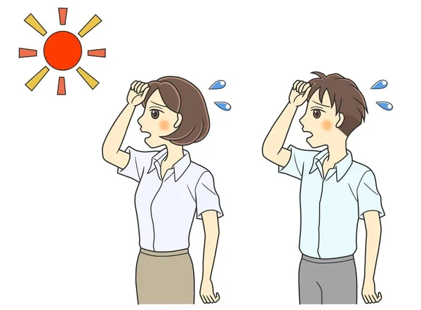 Yaz sıcağından muzdarip genç bir çift