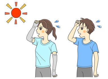 Yaz sıcağından muzdarip genç bir çift