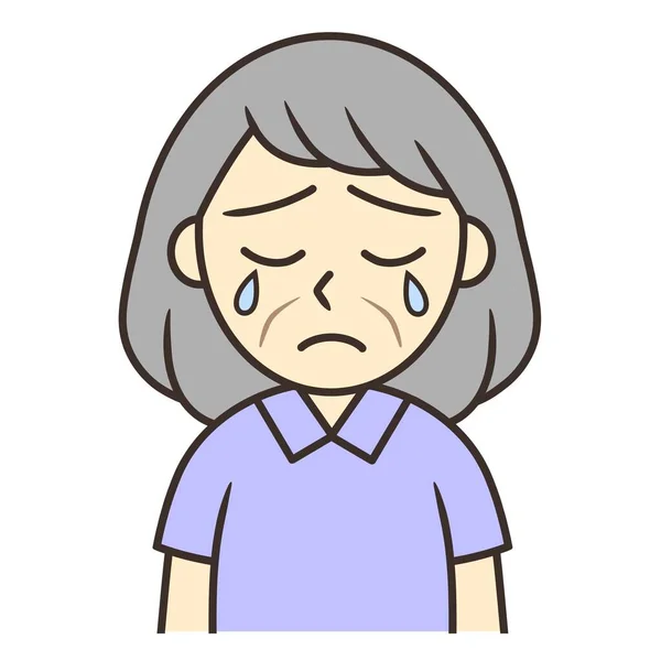 Gözyaşı döken yaşlı bir kadın