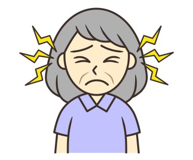 Kulak çınlamasından muzdarip yaşlı bir kadın