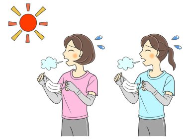 Two young women removing face masks and sighing