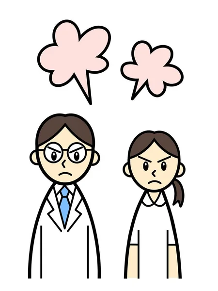 doctor and nurse with steam of anger