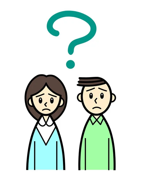 Young Couple Question Mark — Zdjęcie stockowe