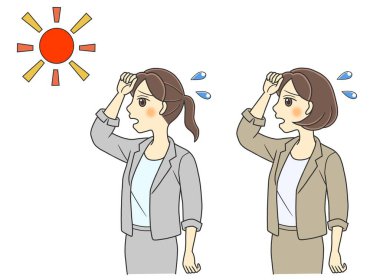 Yaz sıcağından muzdarip iki genç kadın