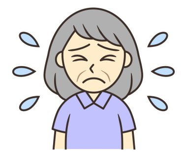 Terli damlaları olan son sınıf bir kadın.